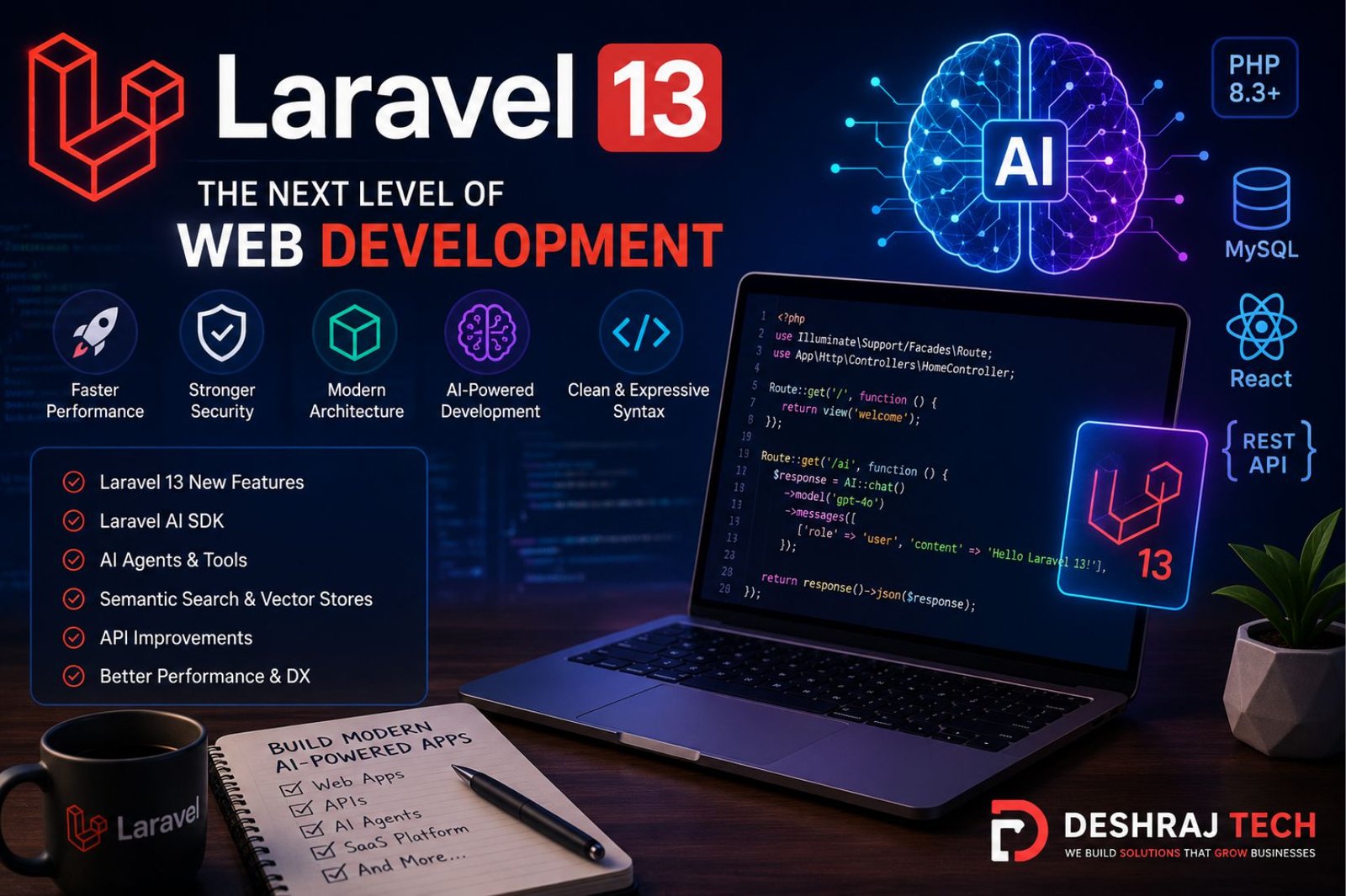 Laravel 13 Tutorial, Features, Installation, AI & Modern Web Development
